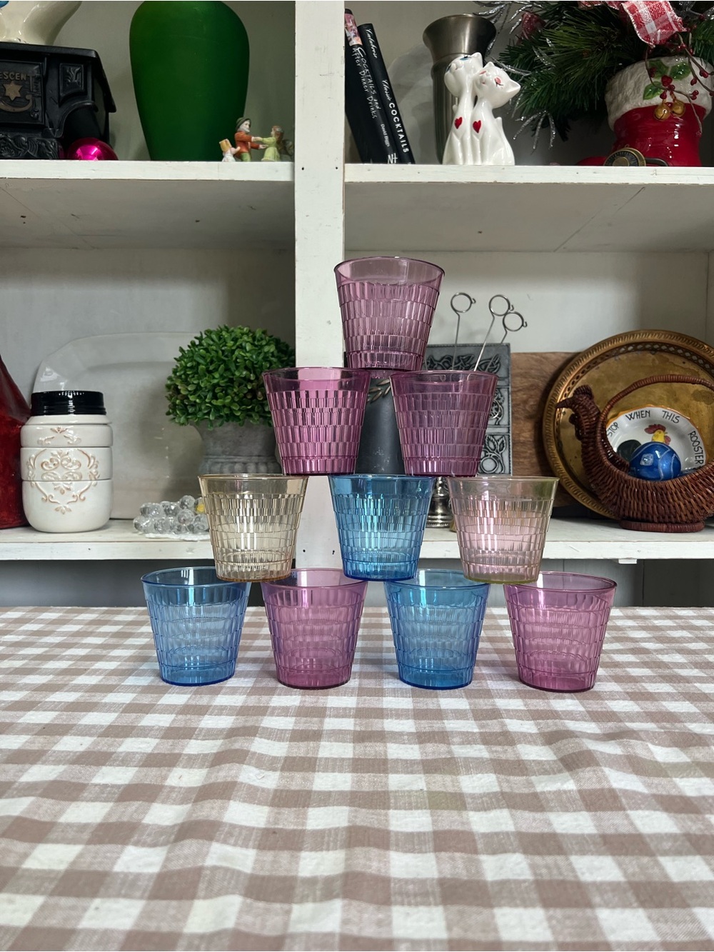 Vintage oatmeal plastic drinking glasses crystal wedding oatmeal cup grandma cor